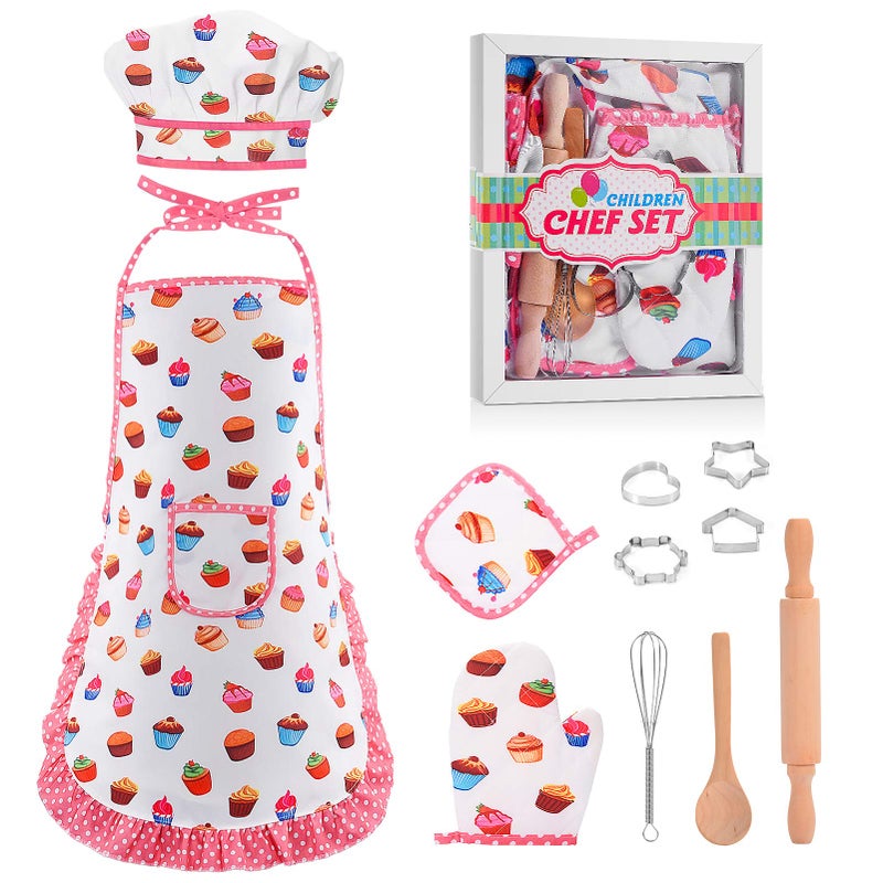 Toyze Gifts for 2-8 Year Old Girls Boys,Chef Costume Set Kids Apron for Girls Toddler Birthday Xmas Gifts for Kids Easter Basket Stocking Stuffers - Image 1